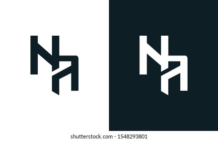 Minimalist abstract letter NA logo. This logo icon incorporate with two abstract shape in the creative process.