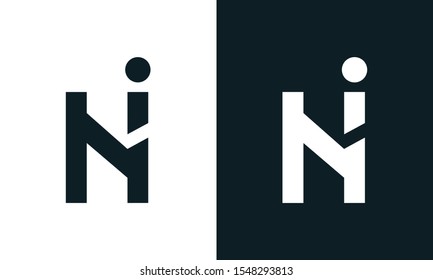 Minimalist abstract letter NI logo. This logo icon incorporate with two abstract shape in the creative process.