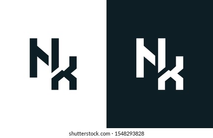 Minimalist abstract letter NX logo. This logo icon incorporate with two abstract shape in the creative process.