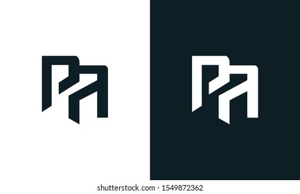 Minimalist abstract letter PA logo. This logo icon incorporate with two abstract shape in the creative process.