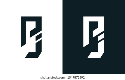 Minimalist abstract letter PJ logo. This logo icon incorporate with two abstract shape in the creative process.