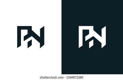 Minimalist abstract letter PN logo. This logo icon incorporate with two abstract shape in the creative process.