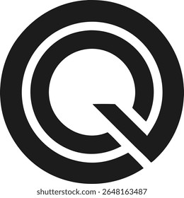 Letra abstrata minimalista q design de logotipo dentro de uma forma circular para branding