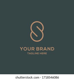 minimalist abstract letter s logo template design editable	
