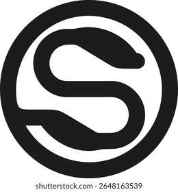 Design minimalista do logotipo da letra abstrata em um quadro circular moderno