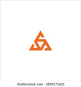 Minimalist abstract letter S triangle logo. This logo icon incorporate with two abstract shape