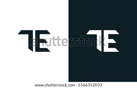 Minimalist abstract letter TE logo. This logo icon incorporate with two abstract shape in the creative process.