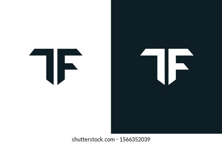 Minimalist abstract letter TF logo. This logo icon incorporate with two abstract shape in the creative process.