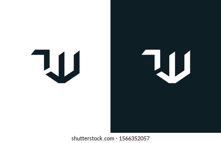 Minimalist abstract letter TW logo. This logo icon incorporate with two abstract shape in the creative process.
