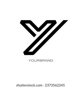 minimalist abstract letter Y geometric shape vector company icon logo design concept