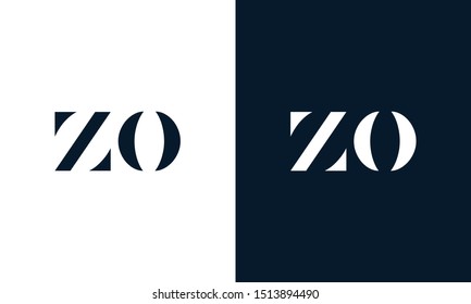Minimalist abstract letter ZO logo. This logo icon incorporate with two abstract shape in the creative way.