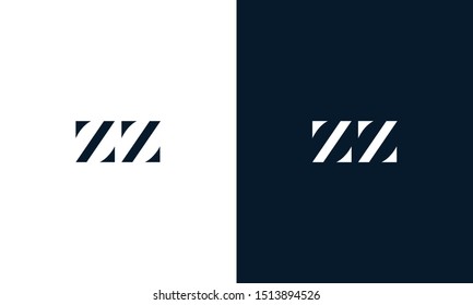 Minimalist abstract letter ZZ logo. This logo icon incorporate with two abstract shape in the creative way.