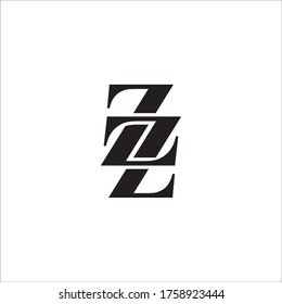 Minimalist abstract letter ZZ logo. This logo icon incorporate with two abstract shape in the creative way.
