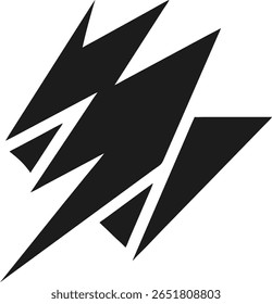 Design de logotipo de raio abstrato minimalista com formas angulares nítidas