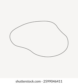 Minimalist abstract line art featuring a single irregular black line on a light background. Simple and elegant, this abstract line art adds a modern touch. Frame vector with copy space.