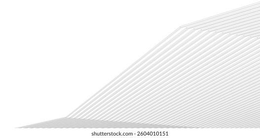 Minimalist Abstract Line Art - Geometric Architecture and Futuristic Design - Vector Illustration
