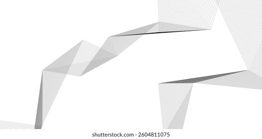 Minimalist Abstract Line Art - Geometric Architecture and Futuristic Design - Vector Illustration