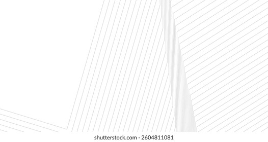 Minimalist Abstract Line Art - Geometric Architecture and Futuristic Design - Vector Illustration