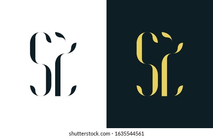Minimalist abstract line art letter SZ logo. This logo icon incorporate with two letter in the creative way.