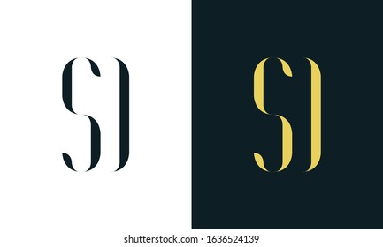 Minimalist abstract line art letter SD logo. This logo icon incorporate with two letter in the creative way.