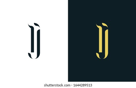 Minimalist abstract line art letter TJ logo. This logo icon incorporate with two letter in the creative way.