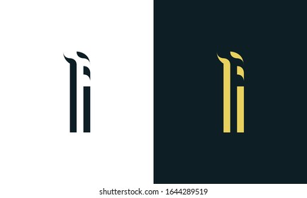 Minimalist abstract line art letter TI logo. This logo icon incorporate with two letter in the creative way.