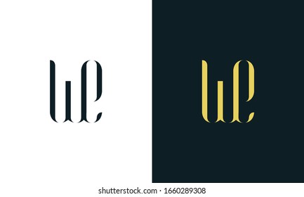 Minimalist abstract line art letter WE logo. This logo icon incorporate with two letter in the creative way.