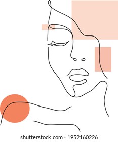 Minimalist Abstract Line Art, Vector hand drawn illustration.