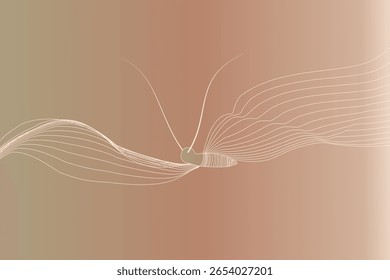 Onda de Arte de Linha Abstrata Minimalista no Plano de Fundo de Gradiente Suave