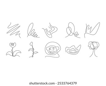 Conjunto de elementos de línea Abstractas minimalista 