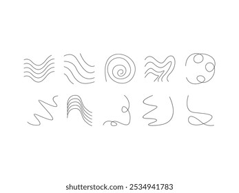 Minimalist Abstract Line Element Set