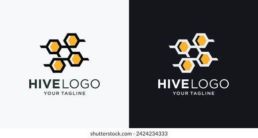 minimalist abstract line style bee honey logo inspiration.