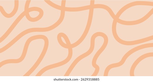 Minimalist abstract lines, organic shapes on light peach background - contemporary graphic backdrop for projects.