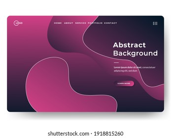 Minimalist abstract liquid background. orange and dark blue color trendy gradient shapes composition.can be used on posters, banner, web, landing page