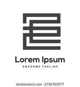Minimalist abstract logo in dark grey with geometric lines within a square frame, suitable for tech or professional branding.