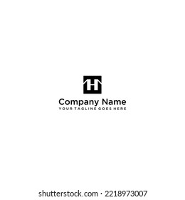 Minimalist abstract logo design in black square with white background for brand identity and graphic applications