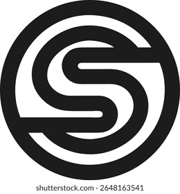 Design de logotipo abstrato minimalista com a letra s dentro de uma forma circular