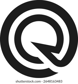 Minimalist abstract logo design with the letter q in a circular shape