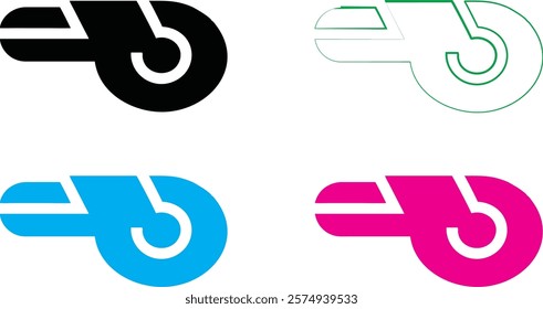 Minimalist abstract logo designs, geometric shapes, circular elements, curved lines, monochrome color schemes, black and white, blue, pink, simple yet striking, modern corporate branding, clean graphi