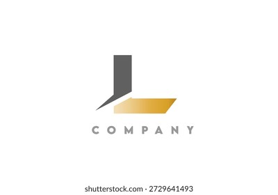 Minimalist abstract logo featuring bold gray L letter cut with elegant gold accent, clean company branding style on white background