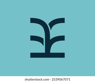 A minimalist abstract logo featuring a stylized tree shape on a teal background. This modern design conveys simplicity, growth, and elegance, suitable for branding and business identity purposes.