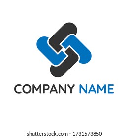 Plantilla de logotipo abstracto minimalista. dos colores juntos y retorcidos. ilustración vectorial