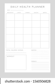 Minimalist abstract monochrome planner. Daily, weekly, monthly planner template. Blank printable vertical notebook page with space for notes and goals. 
Business organizer. Paper sheet size A4.