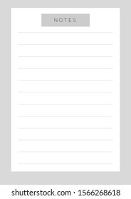Minimalist abstract monochrome planner. Daily, weekly, monthly planner template. Blank printable vertical notebook page with space for notes and goals. 
Business organizer. Paper sheet size A4.