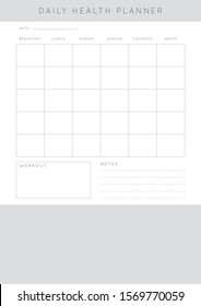 Minimalist abstract monochrome planner. Daily, weekly, monthly planner template. Blank printable vertical notebook page with space for notes and goals. 
Business organizer. Paper sheet size A4.