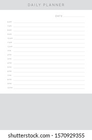 Minimalist abstract monochrome planner. Daily, weekly, monthly planner template. Blank printable vertical notebook page with space for notes and goals. 
Business organizer. Paper sheet size A4.