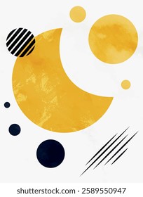 Minimalist Abstract Moon and Circles