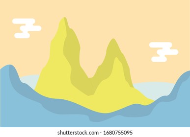 Minimalist abstract mountain design, Easy editable and can be used for decoration.