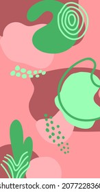 Minimalist abstract nature art shapes collection. Pastel color doodle bundle for fashion design, summer season or natural concept. Modern hand drawn plant leaf and tropical shape decoration set.