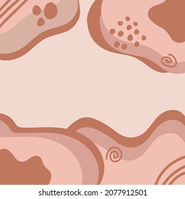 Minimalist abstract nature art shapes collection. Pastel color doodle bundle for fashion design, summer season or natural concept. Modern hand drawn plant leaf and tropical shape decoration set.